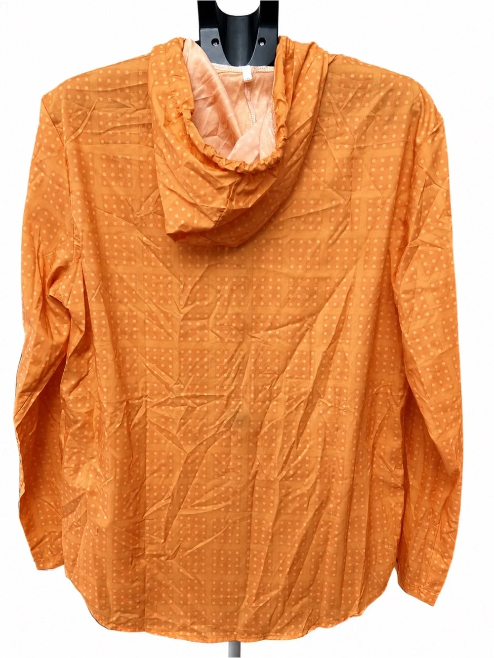 Men's Hooded Zip Windbreaker Jacket - Orange